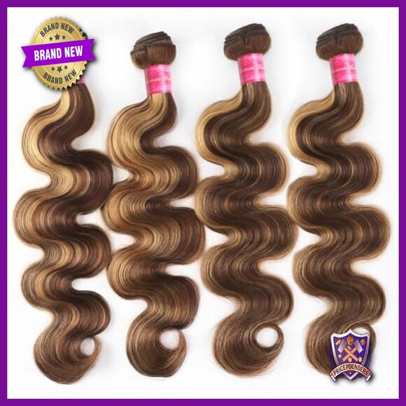 100% Brazilian Virgin Human Hair Extensions 4 Bundles Body Wave 20-26 Inch